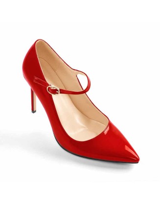 10cm Patent Red Pointed Toe High Heel Stiletto Pumps