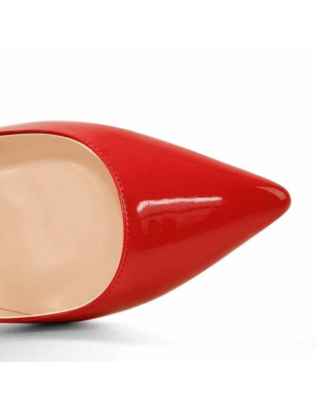 10cm Patent Red Pointed Toe High Heel Stiletto Pumps