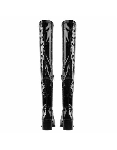 Black Patent Leather Knee High Boots