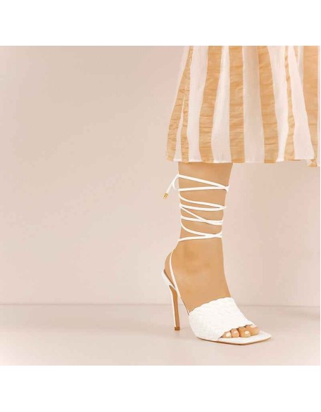 Ankle Strap Square Toe High Heel Stiletto Sandals