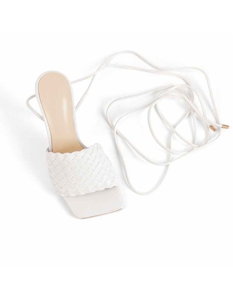 Ankle Strap Square Toe High Heel Stiletto Sandals
