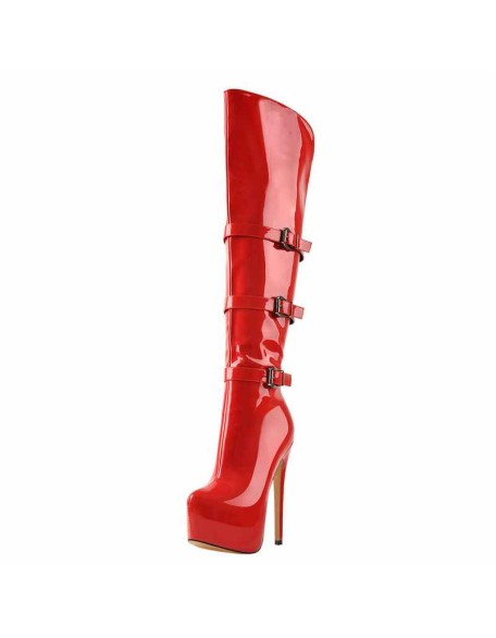 Leather Platform High Over The Knee High Heel Boot