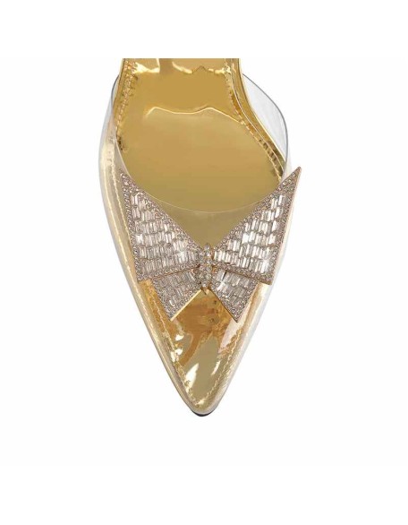 Pointed Toe Butterfly Clear High Heel Sandals