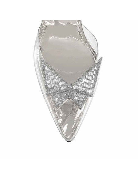 Pointed Toe Butterfly Clear High Heel Sandals