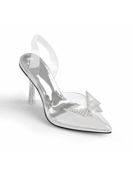 Pointed Toe Butterfly Clear High Heel Sandals