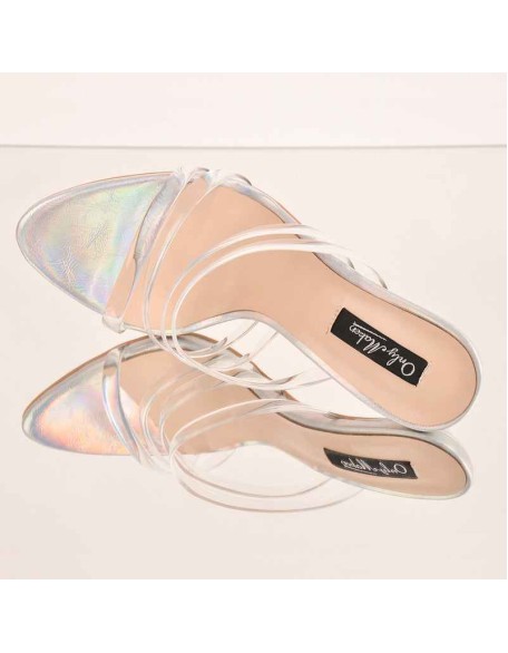 Colorful High Heel Clear Band Stiletto Sandals