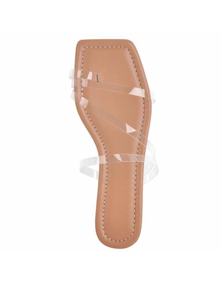 Clear Band Flat Sandals Mules
