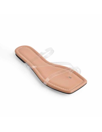 Clear Band Flat Sandals Mules