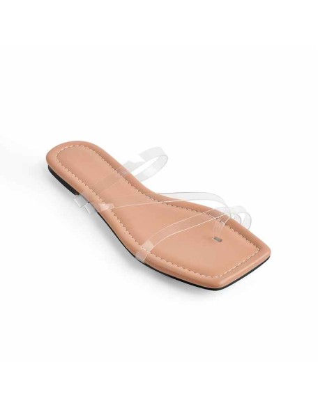 Clear Band Flat Sandals Mules