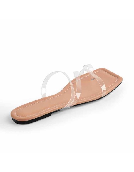 Clear Band Flat Sandals Mules