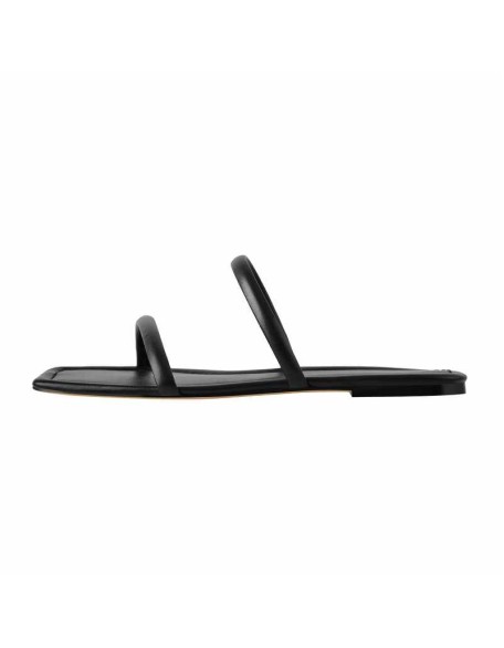 Black Band Flat Sandals Mules
