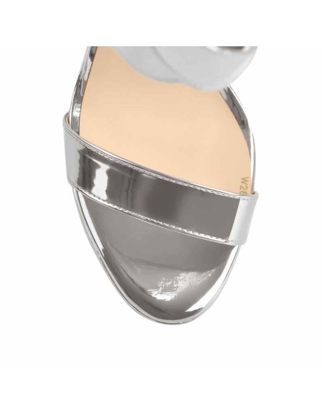 Gold Platform Stiletto Ankle Zipper Crisscross Sandal