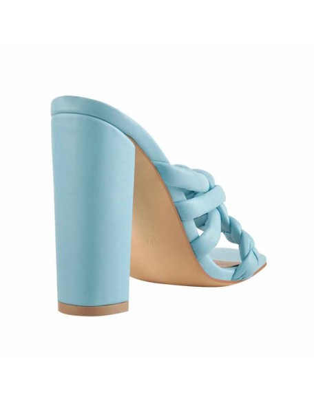 Open Toe Crisscross Chunky High Heel Sandals Mules
