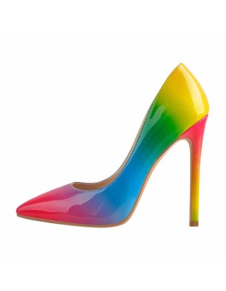 Rainbow Pointed Toe Stilettos Pumps