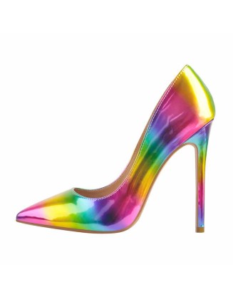 Rainbow Pointed Toe Stilettos Pumps