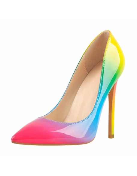 Rainbow Pointed Toe Stilettos Pumps