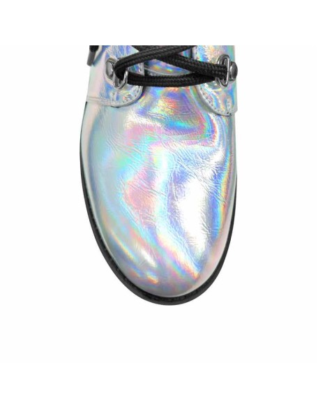 Holographic Platform Chunky Heels Boots