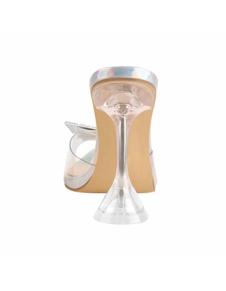 Rhinestone Butterfly Clear Tapered Heel Sandals