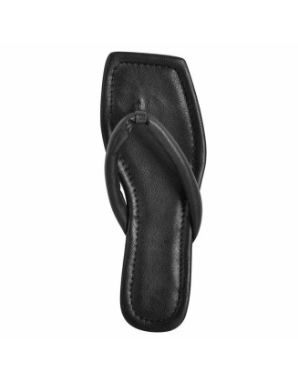 Black Slipper Flat Sandals Mules