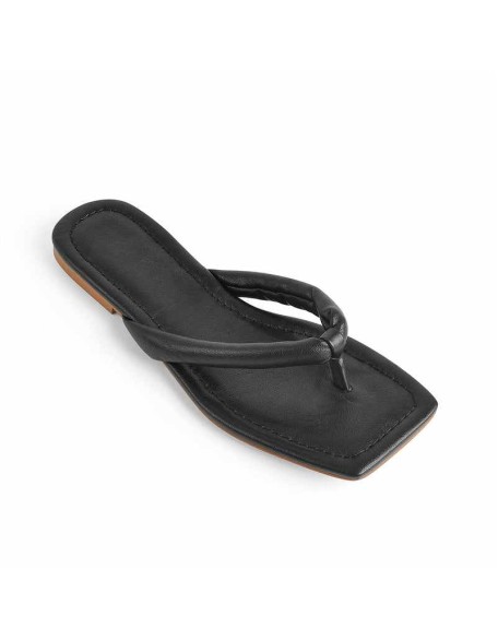 Black Slipper Flat Sandals Mules