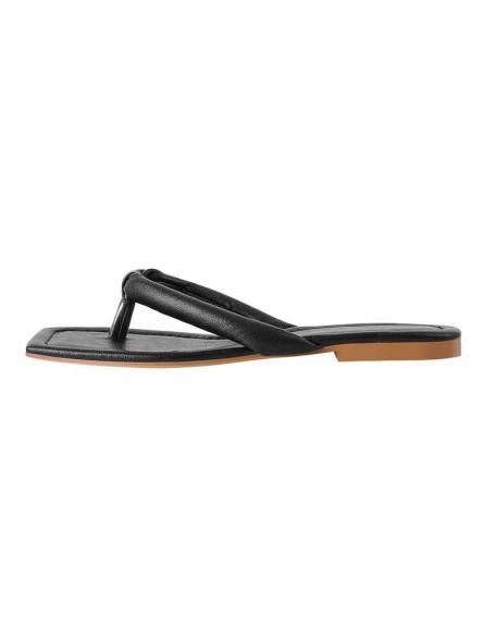 Black Slipper Flat Sandals Mules
