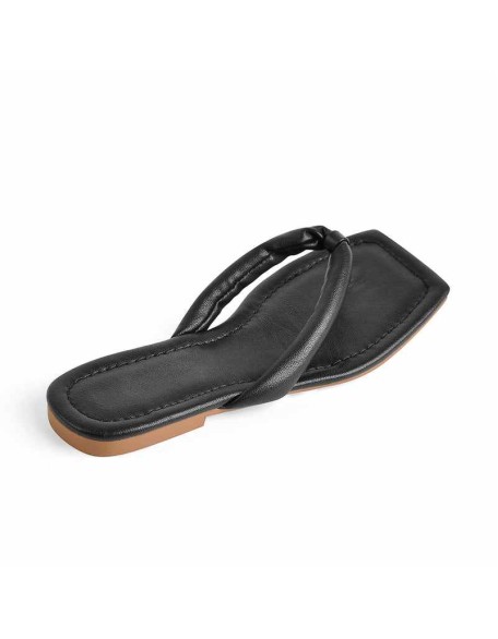 Black Slipper Flat Sandals Mules