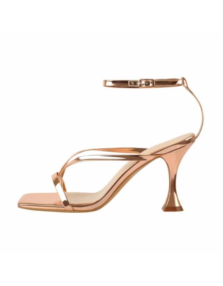 Rose Gold Band High Tapered Heels Sandals