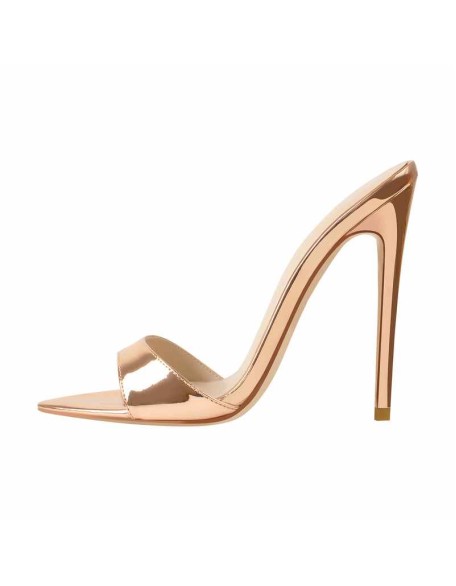 Rose Gold  High Heel Stilettos Sandals