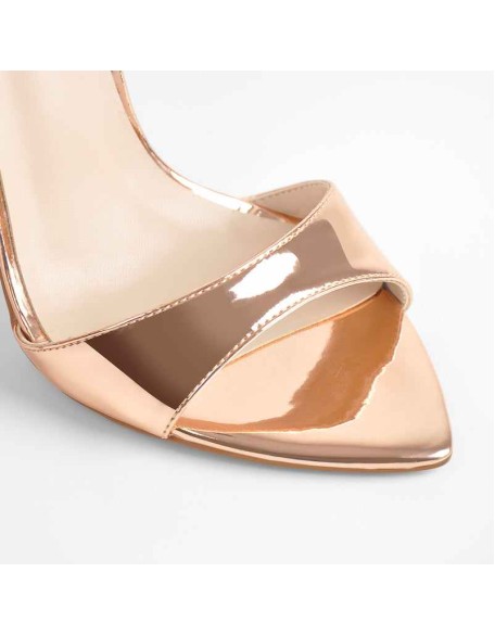 Rose Gold  High Heel Stilettos Sandals