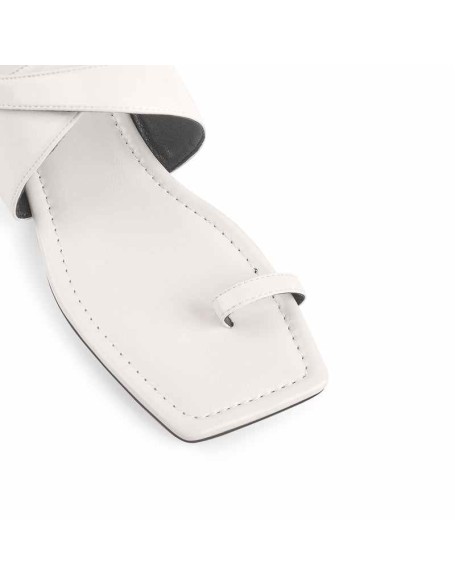 Matte White Band Flat Strap Sandals