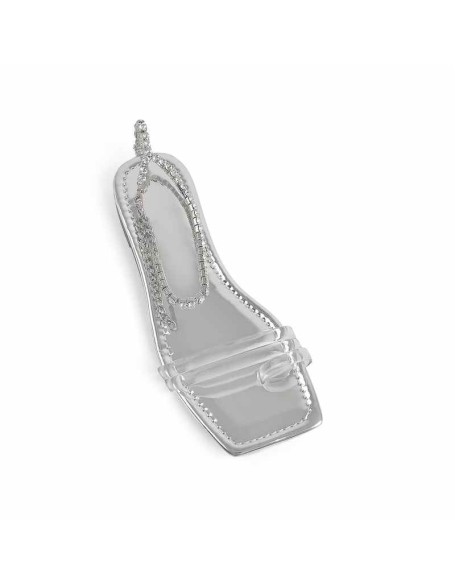 Clear Band Silver Rhinestone Strap Flat Sandals