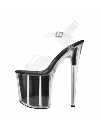 Clear Platform High Heel Ankle Strap Sandals
