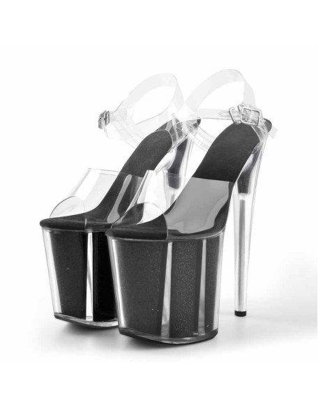Clear Platform High Heel Ankle Strap Sandals