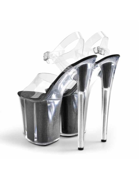 Clear Platform High Heel Ankle Strap Sandals