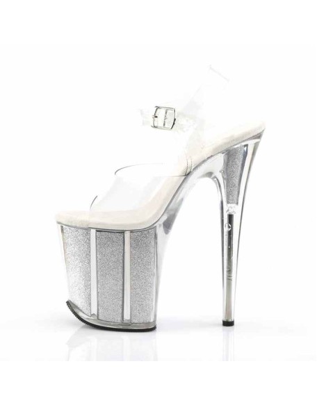 Clear Platform High Heel Ankle Strap Sandals