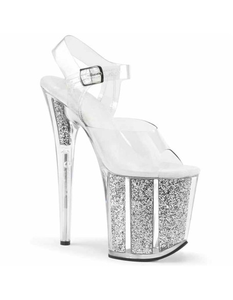 Clear Platform High Heel Ankle Strap Sandals