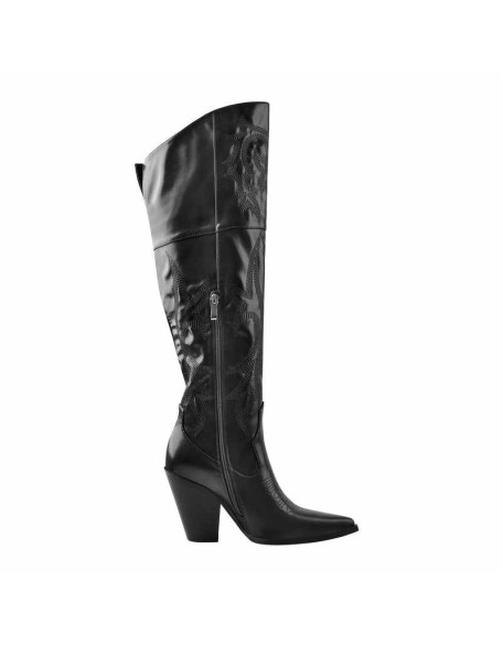 Pointed Toe Embroidery  Chunky Heel Western Boots