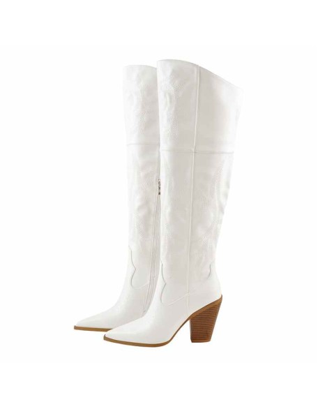 Pointed Toe Embroidery  Chunky Heel Western Boots