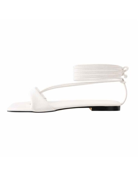 White Flat Strap Sandals