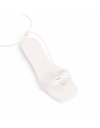 White Flat Strap Sandals