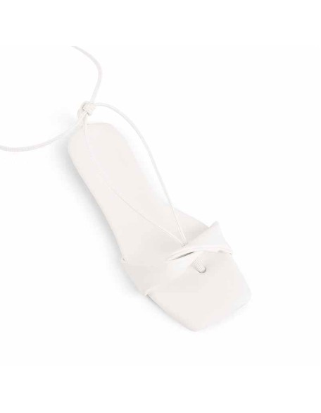 White Flat Strap Sandals