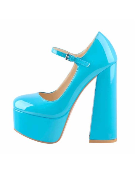 Platform Pointed Toe Chunky Square High Heels Pumps