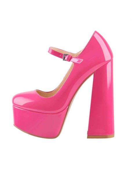 Platform Pointed Toe Chunky Square High Heels Pumps