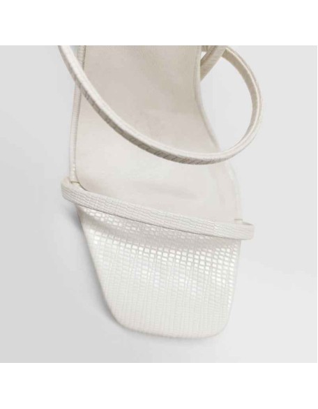 Square Toe Stone High Heel Strap Stiletto Sandals