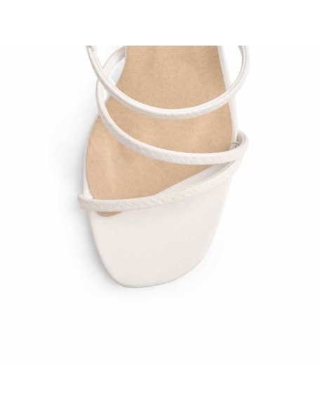 White Black High Chunky Heel Sandals