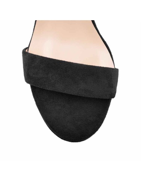 Black Platform Chunky High Heel Lace Up Sandals