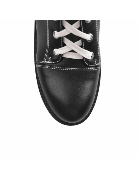 Matte Black Platform Lace Up Canvas Boots