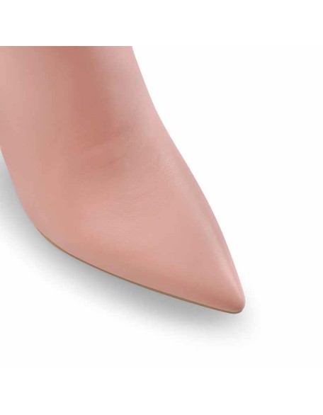 Pink Pointed Toe Stiletto Tight High Boots 10CM Heel
