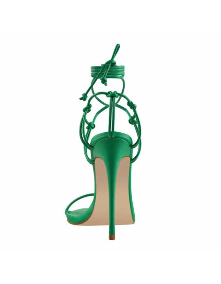 Pointed Toe Lace Up Strap High Heel Sandals