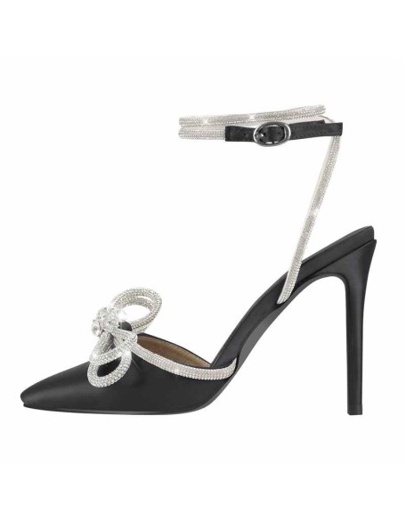 Rhinestone Bow Pointed Toe High Heel Sandals